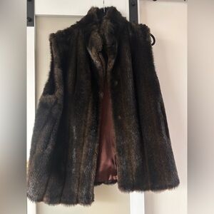 Elegant Brown Faux Fur Vest